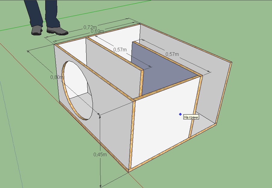 Чв короб для 12 сабвуфера чертеж